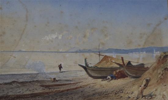 Three Victorian watercolours of landscapes/seascapes largest 37 x 25cm.